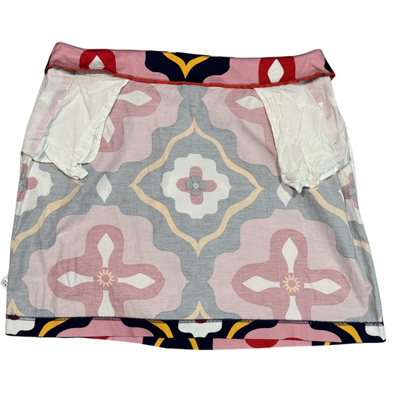 Boden Geometric Tile Print Mini Skirt Womens US 14 UK 18 Pink Navy Mod Retro - Picture 4 of 7